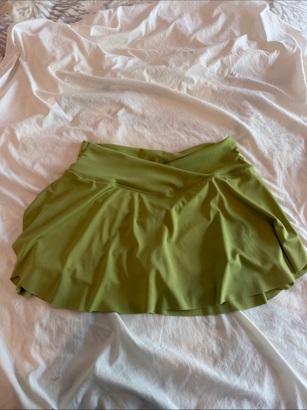 Olive Green Women's Athletic Skirt with Flared Hem